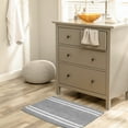 thumbnail image 5 of Unique Bargains Striped Bathroom Rugs Soft Fluffy Chenille Bath Rugs Grey 20" x 32", 5 of 7