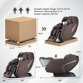 thumbnail image 3 of Costway 4D SL-Track Full Body Massage Chair with Zero-Gravity Design, Heated Shawl, Neck Brown, 3 of 11