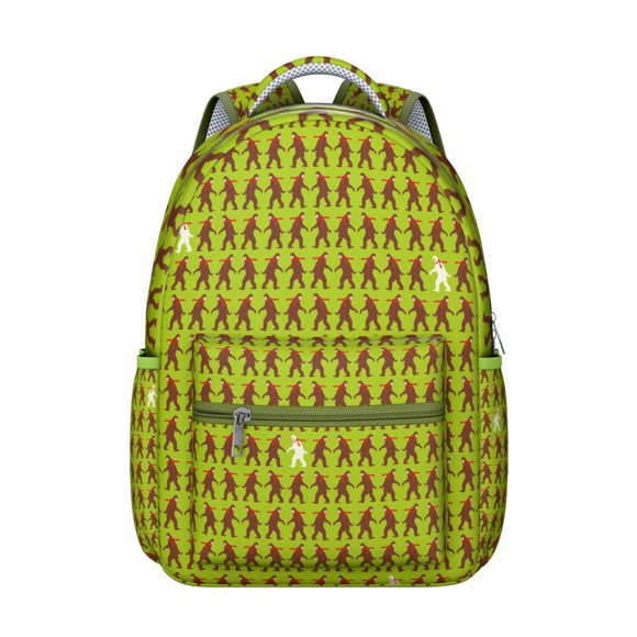Sac à Dos de Randonnée pour Amateurs de Créatures bigfoot pour Étudiant et Étudiant, Sac Extérieur à Imprimé sasquatch avec Thème camping et Survie, Matériau oxford Imperméable, Sangles Rembourrées Respirantes