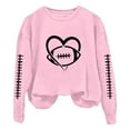 thumbnail image 4 of XIAONU Womens Sweatshirts Canarium Album Ball Trend Printed -Lined Hoodless Sweatshirt Round Neck Baggy Long Sleeve Pleasure Pullover Sportswear, 4 of 4