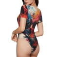 thumbnail image 2 of Balery Abstract Colorful Skull Art Body de cuello redondo de manga corta para mujer Tops de manga corta Tops básicos-Small, 2 of 7