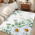 thumbnail image 4 of 3'x5' Rug for Living Room Bedroom, Eucalyptus Leaves Washable Area Rugs Non-Slip Carpet Mats, Daisy Spring Floral Botanical Watercolor Indoor Low Pile Area Rug Runner for Kitchen, Mudroom, 4 of 8