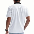 thumbnail image 3 of ohmzyzo Mens Polo Shirts Quarter Zip Short Sleeve Shirts Casual Classic Lightweight Golf Collared Shirt with Pocket White XXL, 3 of 8