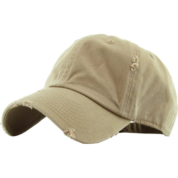 Washed Solid Vintage Distressed Cotton Dad Hat Adjustable Baseball Cap Polo  Style