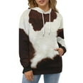thumbnail image 4 of Cow Print Men's Women Vintage 3D Hooded Sweatshirt - All-Season Loose Fit Streetwear, 4 of 6