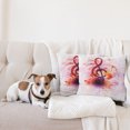 thumbnail image 4 of Ambesonne Music Throw Pillow Cover 2 Pack, Gradient Treble Chef Motif, 20", White and Multicolor, 4 of 5