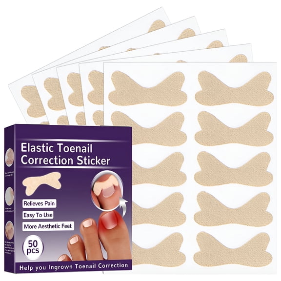 QARUN 2026 New 50Pcs Ingrown Toenail Corrector Stickers Breathable Self-Adhesive Elastic Toenail Correction Patch Nail Sticker Tool for Foot Care,Pedicure,Nail Correction,Daily Use