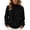 Black, variant on Women's Knit Sweater, Mock Neck Pullover Soft Loose Fit Long Sleeve Fall Winter Basic Layering Top Beige Size L