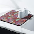 thumbnail image 3 of Washable Rubber Boho Floral Retro Dish Drying Mats for Kitchen Counter Home Large Coffee Bar Pad Accessories and Decor for Utensils Stemware 16''x18'', 3 of 7