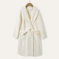 thumbnail image 2 of TOWED22 Boys Girls Robe Fleece Hooded Soft Toddler Bathrobe Cute Boys Bathrobe Fuzzy Plush Robes for Kids(White,11-12 Y), 2 of 7