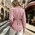 thumbnail image 2 of GZMOALH Women's Striped Button Down Long Sleeve Shirt with Back Tie and Shaped Waist, 2 of 8