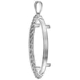 thumbnail image 3 of Sterling Silver 39mm Coin Rope Bezel Pendant for Men and Women Prong Back Square fits 1 Oz Silver Rounds Casino Chips Mexican Cien Pesos Coin Not Included, 3 of 5