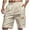 Khaki, variant on Havenre Mens Linen Cargo Shorts Casual Drawstring Elastic Waist Baggy Shorts Relaxed Fit Summer Beach Short Pants with Multi-Pockets Khaki L