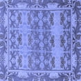 thumbnail image 1 of Ahgly Company Machine Washable Indoor Square Abstract Blue Modern Area Rugs, 5' Square, 1 of 4