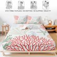 thumbnail image 5 of Twin XL Size Fitted Sheet Set - Red Sage Green Coastal 2 Piece Bedding Sets 16" Deep Pocket Fitted Sheet with 1 Pillowcases, Summer Beach Coral Shell Ocean Brushed Microfiber Hotel Luxury Bed Sheets, 5 of 9