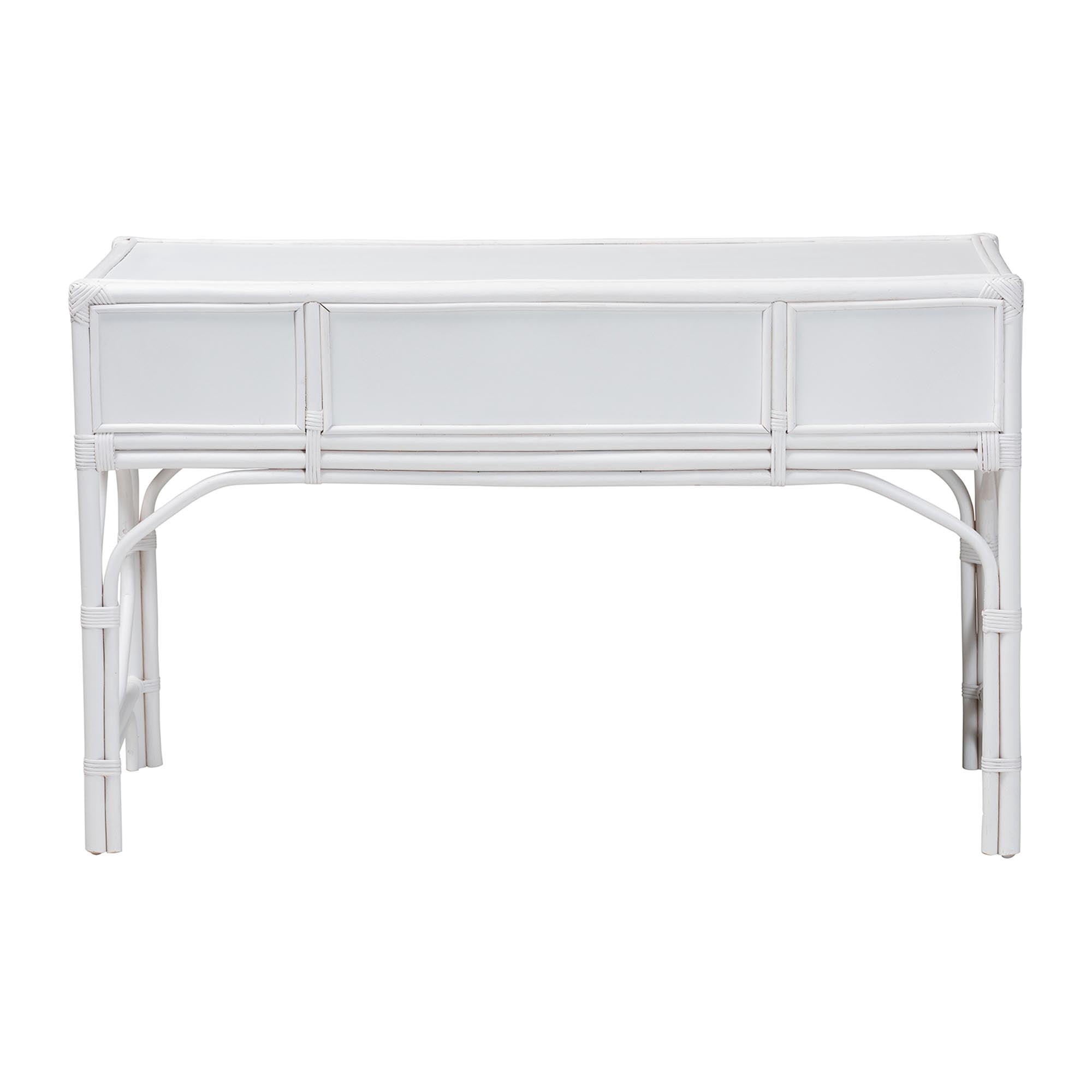 bali & pari Arben Boho Desk, 3-Drawer, White
