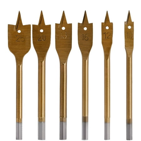 

6pcs Set Flat Wood Drill Bit Flat Drills Woodworking Drill Bit HCS Wood Drilling