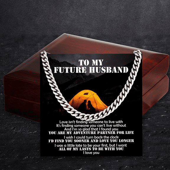 Necklace Gift For Him, Birthday Gift, Aniversary Gift - Camping - To My Future Husband - I Love You
