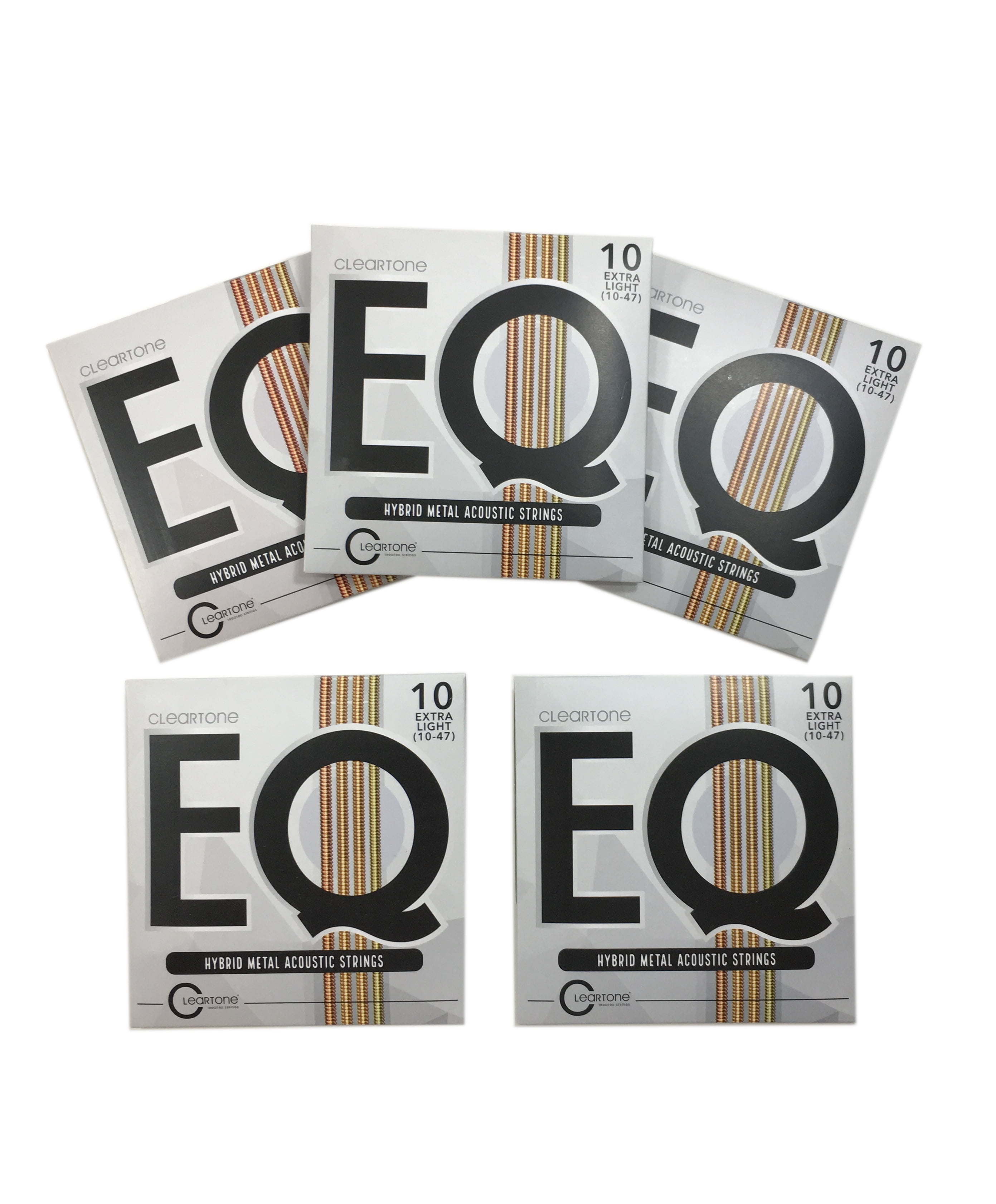 Cleartone Guitar Strings 5 Sets EQ Acoustic Hybrid Metal Blend Extra Light 10-47