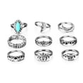 thumbnail image 3 of Kiplyki 9pcs/Set Women Bohemian Vintage Silver Stack Rings Above Knuckle Rings Set, 3 of 8