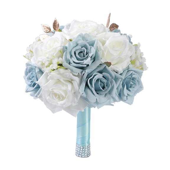 S SERENABLE Wedding Bouquet Artificial Silk Flower Romantic Home Decoration Tossing Bouquet for Anniversary Home Festival Valentine's Day 22cm width