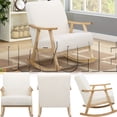 thumbnail image 3 of Rocking Chair Nursery Teddy Gliding Modern Accent Chair Upholstered Armchair Padded Seat White, 3 of 9