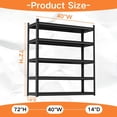 thumbnail image 2 of Bulk Clearance 2Pack 5 Tier 72"H 40"W 14"D Heavy Duty Metal Garage Shelving Units, Double Uprights Adjustable Thickened Waterproof Panels for Warehouse Retail Shop Garage Storage, 2 of 8