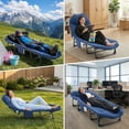 thumbnail image 4 of Simenmax Folding Camping Cot with Headrest and Mattress, Portable Sleeping Bed Cot, Heavy Duty Cot Bed for Camping, Office, Travel,Blue, 4 of 7