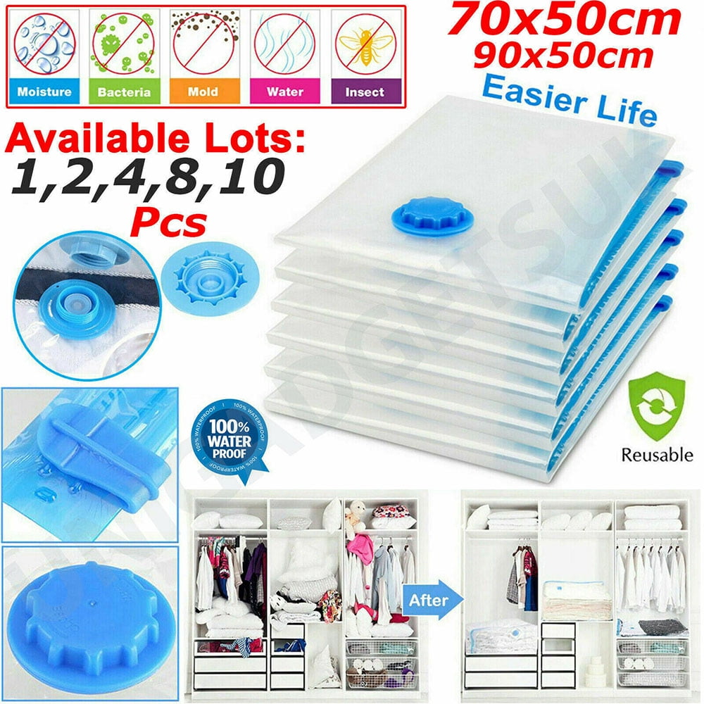 Details about   5x Strong Vacuum Storage Bags VAC Space Saving Compressed Bag Vaccum Pack Saver 