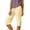 1# Beige, variant on Bermuda Shorts for Women Linen Shorts Knee Length Casual Summer Capri Pants Pull On Long Shorts Khaki S 13" Inseam
