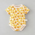 thumbnail image 2 of Agkizg Baby Boy Cotton Printed Short Sleeve Bodysuit, Summer Lightweight Romper for Newborn Infant, 2 of 5