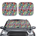 thumbnail image 2 of Honeii Trendy Colorful Pineapples 1 Print Foldable Car Sun Shade for Windshield, 2-Piece UV Protection Shade, Protects Car Interior, Ideal for Cars, Trucks, SUVs-Medium, 2 of 6