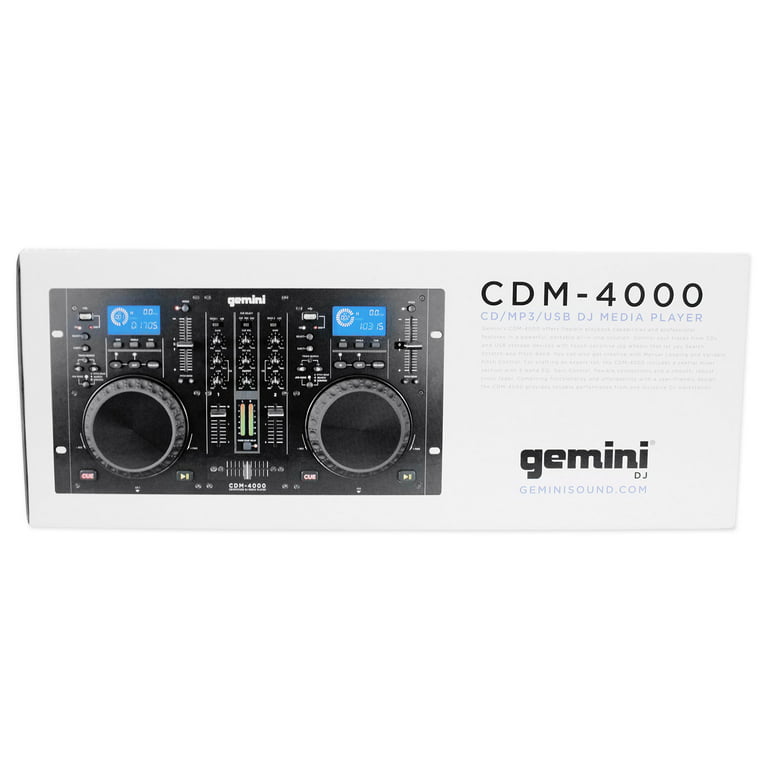 Gemini CDM-4000 2 Ch. DJ Mixer Media Player MP3/CD/USB+Audio Technica  Headphones