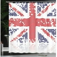 thumbnail image 4 of Ambesonne British Shower Curtain, Grunge Kingdom Flag, 69"Wx70"L, White Red Indigo, 4 of 5