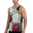 thumbnail image 2 of Fotbe Cherries laid Pattern Men's Quick Dry Workout Tank Top Gym Muscle Tee Fitness Bodybuilding Sleeveless T Shirt Breathable Workout Shirt-Large, 2 of 9