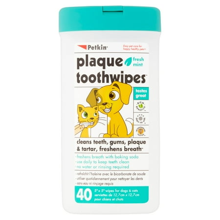 UPC: 0036239053173 | Petkin Fresh Mint Plaque Tooth Wipes for Cats and Dogs.