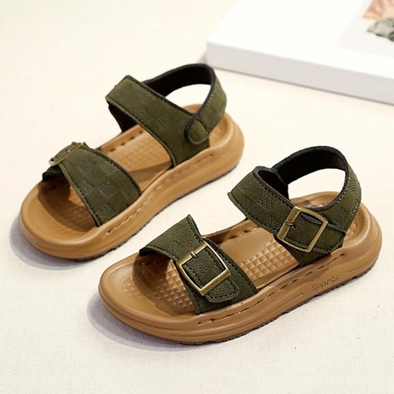 SBYOJLPB Kids Sports Outdoor Sandals with Adjustable Metal Buckle Straps Boys Soft Soled Casual Shoes Lightweight Durable Design for Playground and Summer Adventures