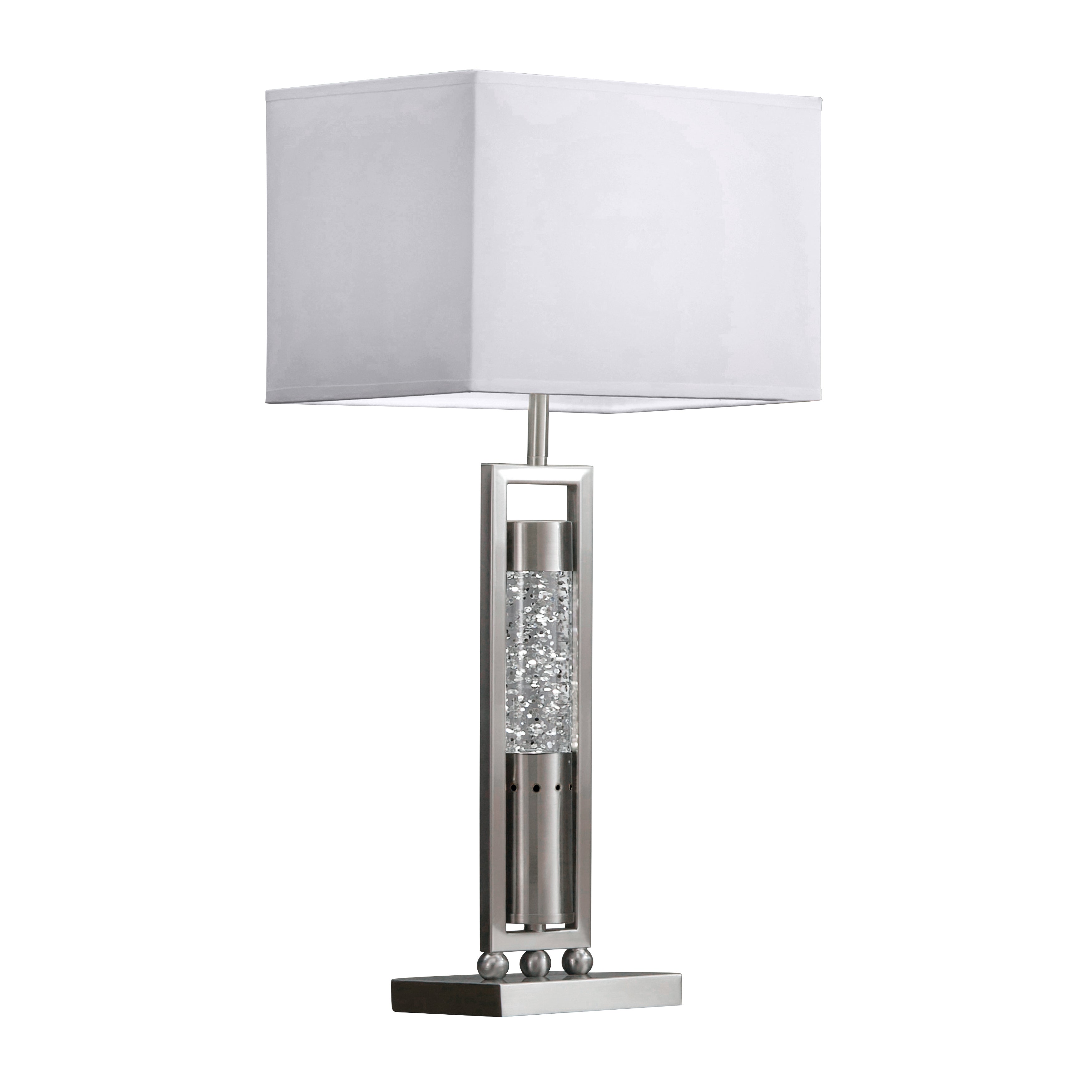 OakvillePark Erding Rectangular Shade Accent Table Lamp, Silver
