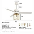 thumbnail image 2 of Modern 48inch LED Indoor White Ceiling Fan with Light Kit and Remote Controller, 2 of 12