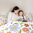 thumbnail image 5 of Feelyou Cute Floral Kids Bedding Comforter Set, Kawaii Spring Flower Twin Comforter Sets, Cartoon Blossoms Reversible Bedding Set, Lightweight Room Decor, 2-Piece, 5 of 8