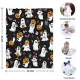 thumbnail image 4 of Black Halloween Ghosts and Pumpkins Blanket,Comfortable Soft Lamb Wool Throw Blanket,All Season,Warm Lightweight Blankets for Sofa Bed Couch Living Room Chair,30"x40", 4 of 4