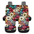 thumbnail image 2 of KUIFORTI Hippie Flower Car Seat Covers Full Set, Automotive Seat Covers Accessories, Breathable Front Car Seat Cover Pack of 4 Car Seat Protector Cushion Pad Mat Easy to Install, 2 of 7