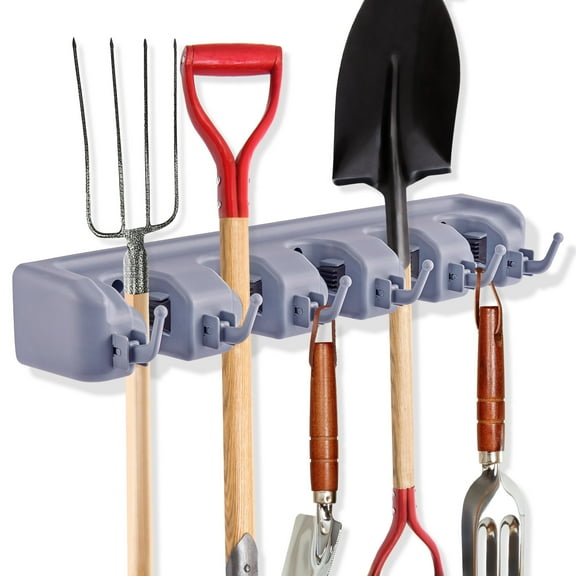 Sorbus 16" Wall-Mounted Tool Organizer – Holds 11 Items, Plastic Broom & Garden Tool Holder