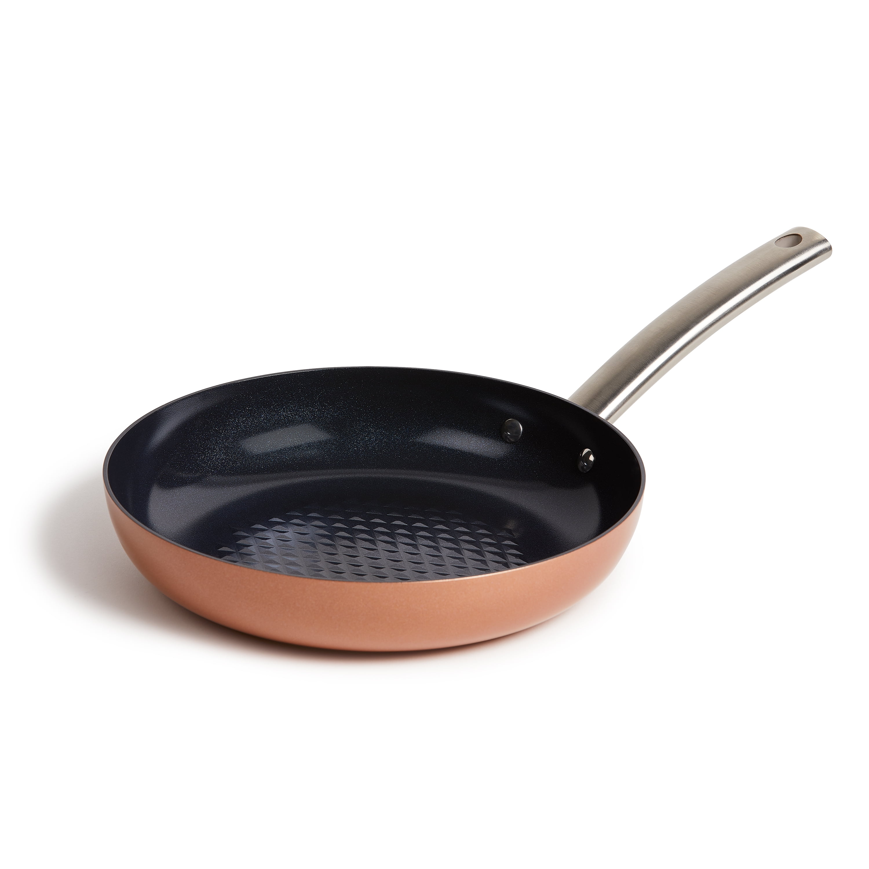 Culinary Edge 3D Diamond Textured Bottom 11-Inch Nonstick Oven/Dishwasher Safe Fry Pan Rose Gold