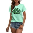 thumbnail image 4 of LAZYCHILD St. Patrick's Day Shirts for Women Funny Lips Tongue Shamrock TShirt St. Paddys Day Green Clover Short Sleeve Tops, 4 of 6
