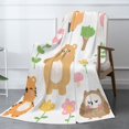 thumbnail image 3 of XMXT Flannel Warm Throw Blanket, Animal Illustration Patterns Bedroom Decor Blankets for Bed Couch Living Room, 50 x 70 inches, 3 of 9