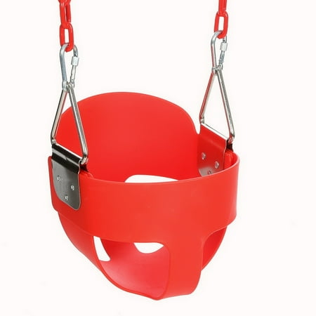 New Year Toy Clearance High Back Full Bucket Toddler Swing Seat With Plastic Coated Chains Swing Set Accessories Outdoor Kids Toys Fully Assembled