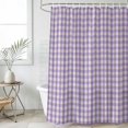 thumbnail image 2 of Small Stall Shower Curtain 48x72 Inch Narrow Half Size Buffalo Plaid Bath Curtains Bathroom Decor, Farmhouse Purple Checkered Vintage Grid Waterproof Fabric Shower Curtain Set with Hooks 48 Inch, 2 of 7