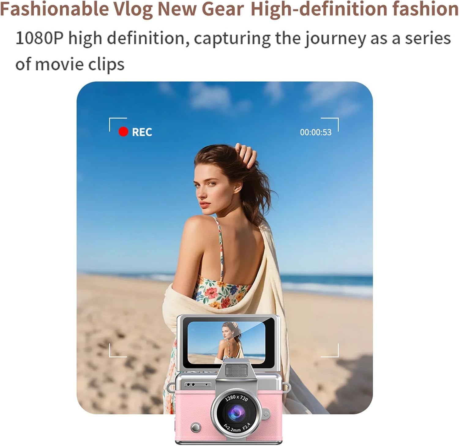 2026 New Mini Digital Camera with 1.47 in LCD Screen 1080P | Mini Keychain Retro Camera, Flip Screen & Built-in Flash, Ideal for Travel, Study, and Concerts