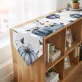 thumbnail image 4 of Navy Blue Pumpkin Fall Table Runner Linen Burlap Table Runner 90 Inches Long Thanksgiving Botanical Pastoral Leaves Dresser Scarves for Kitchen Island Coffee Dining Room Party Holiday Decor 13"x90", 4 of 8